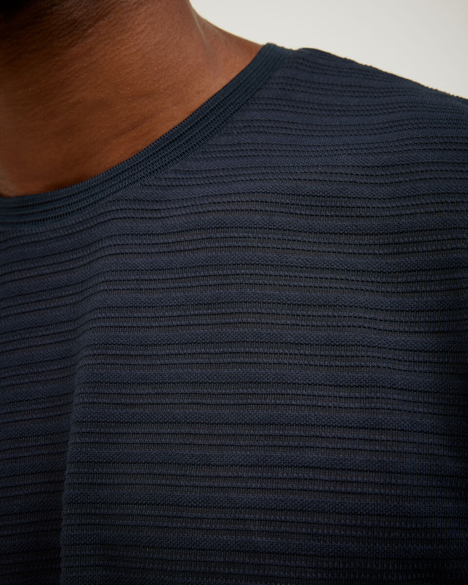 Stripe Jacquard Tee, Navy, hi-res